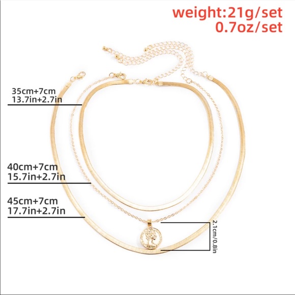 NEW 18K GOLD MULTILAYERED CHAIN NECKLACE - Picture 6 of 6